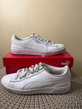 Puma White Low-Top Leather Trainers